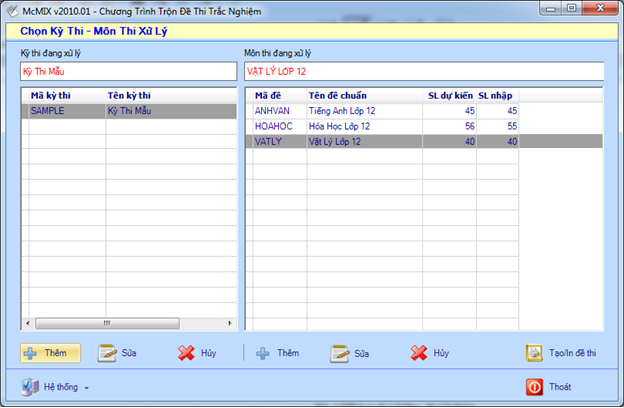 Phần mềm trộn đề thi trắc nghiệm McMIX