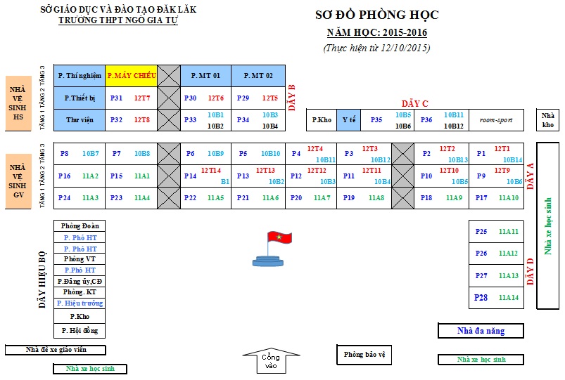 Thời khóa biểu từ tuần 11 HK1, 2015-2016, thực hiện từ 02/11/2015
