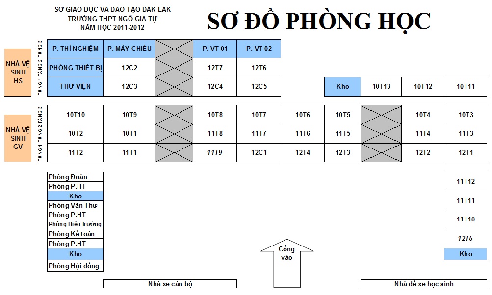 Thời khóa biểu Tuần 01 HK1, 2011-2012, Áp dụng từ 22/08/2011