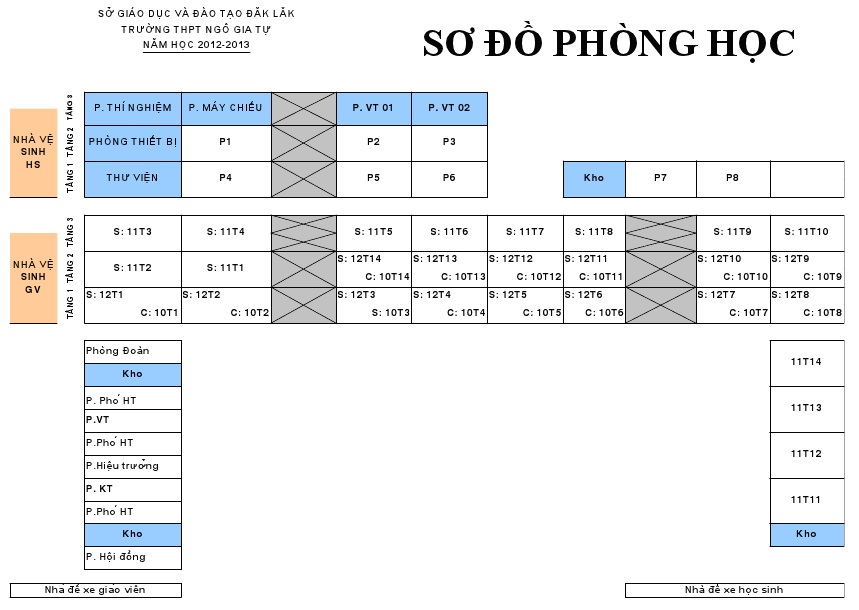 Thời khóa biểu từ tuần 25 HK2, 2012-2013, thực hiện từ 18/02/2013