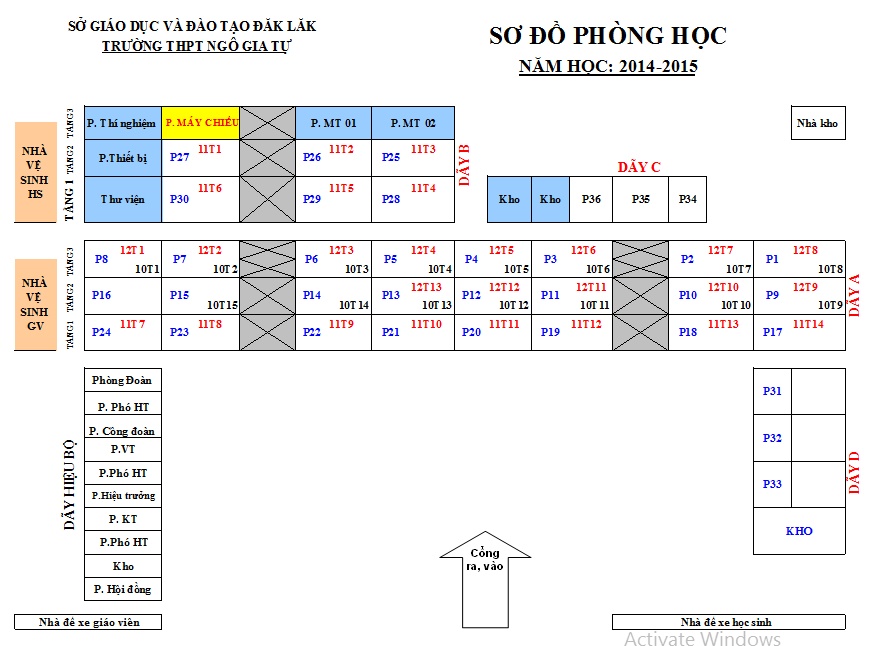 Thời khóa biểu từ tuần 02 HK1, 2014-2015, thực hiện từ 25/08/2014