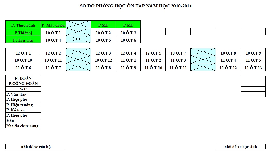 Thời khóa biểu HK2, 2010-2011, Áp dụng từ 21/02/2011