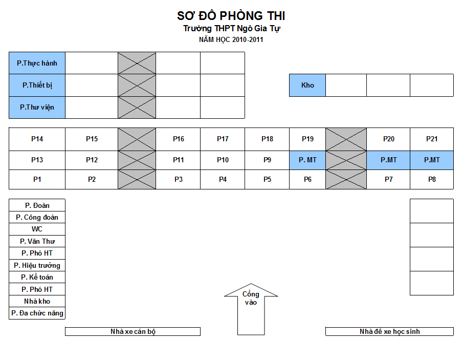 Lịch thi tập trung, danh sách giáo viên coi thi tuần 06 HK 1, 2010-2011