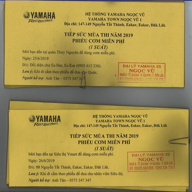 Tiếp sức mùa thi năm 2019 – Phiếu cơm miễn phí