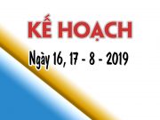 Kế hoạch làm việc từ ngày 12 đến ngày 18/8/2019