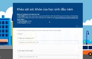 Khảo sát sức khỏe của học sinh đầu năm