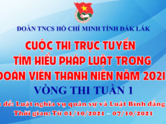 Thông báo: Cuộc thi trực tuyến “Tìm hiểu pháp luật trong đoàn viên thanh niên” năm 2021 – Tuần 1