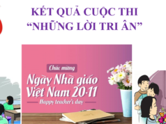 Thông báo: Kết quả cuộc thi online “Những lời tri ân”