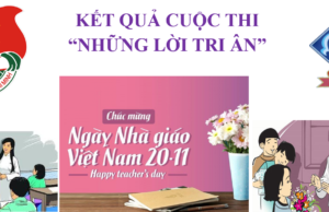 Thông báo: Kết quả cuộc thi online “Những lời tri ân”