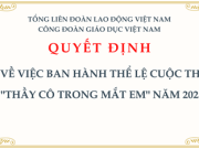 Thông báo: Cuộc thi “Thầy cô trong mắt em” năm 2023
