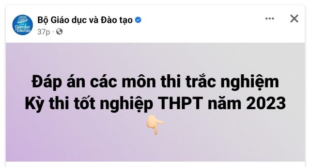 Đáp án các môn thi kỳ thi Tốt nghiệp THPT năm 2023