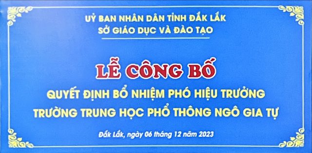 Trường THPT Ngô Gia Tự tổ chức Lễ Bổ nhiệm Phó Hiệu trưởng