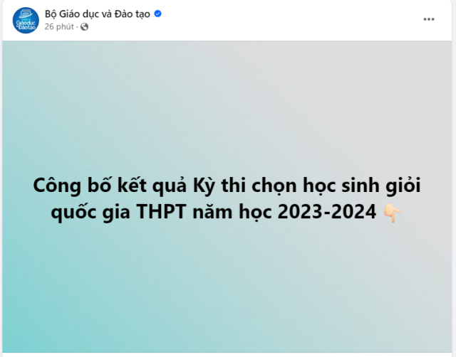 Kết quả kỳ thi HSG Quốc gia năm học 2023-2024