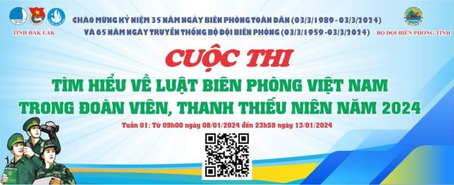 Thông báo: Cuộc thi tìm hiểu về Luật Biên phòng Việt Nam trong đoàn viên, thanh thiếu niên năm 2024