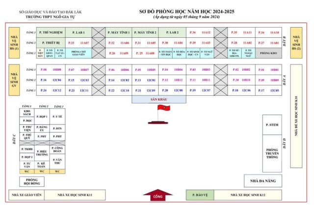 Danh sách GVCN và sơ đồ phòng học năm học 2024-2025