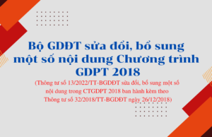 Thông tư số 13/2022/TT-BGDĐT: Sửa đổi, bổ sung một số nội dung trong Chương trình giáo dục phổ thông