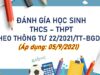 Thông tư số 22/2021/TT-BGDĐT: Quy định về đánh giá học sinh trung học cơ sở và học sinh trung học phổ thông