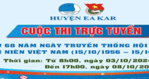 Kế hoạch tổ chức Cuộc thi trực tuyến Tìm hiểu 68 năm ngày truyền thống Hội LHTN Việt Nam (15/10/1956-15/10/2024)