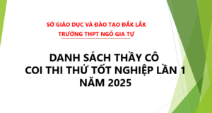 Danh sách thầy cô làm nhiệm vụ coi thi thử tốt nghiệp năm 2025 lần 1