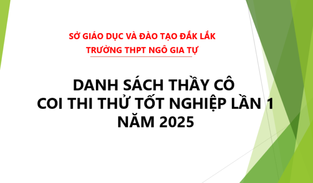 Danh sách thầy cô làm nhiệm vụ coi thi thử tốt nghiệp năm 2025 lần 1