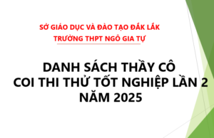 Danh sách thầy cô làm nhiệm vụ coi thi thử tốt nghiệp năm 2025 lần 2