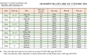 Kế hoạch tổ chức kiểm tra giữa học kỳ 2 năm học 2024-2025