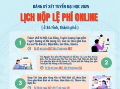 Hướng dẫn nộp lệ phí tuyển sinh Cao đẳng, Đại học năm 2025