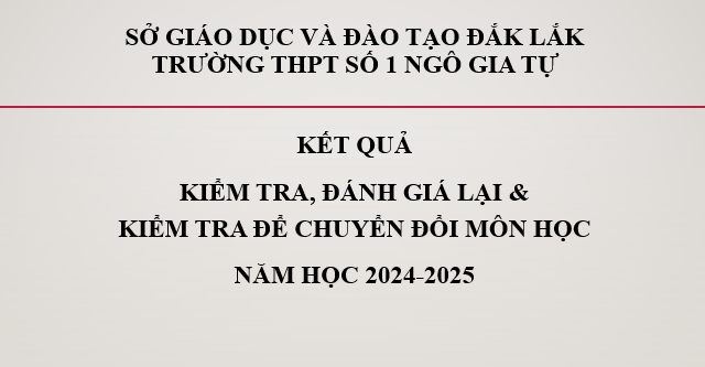 Kết quả kiểm tra, đánh giá lại và kiểm tra bổ sung kiến thức để xét chuyển đổi môn học lựa chọn năm học 2024-2025
