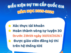 Kế hoạch tổ chức kỳ thi IOE cấp Quốc gia năm học 2025-2026