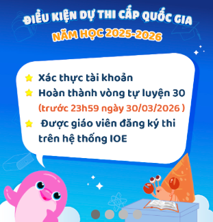 Kế hoạch tổ chức kỳ thi IOE cấp Quốc gia năm học 2025-2026