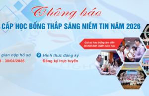 Thông báo xét cấp học bổng Thắp sáng niềm tin năm 2026