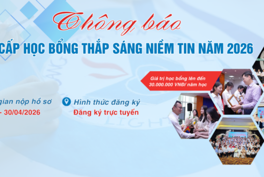 Thông báo xét cấp học bổng Thắp sáng niềm tin năm 2026