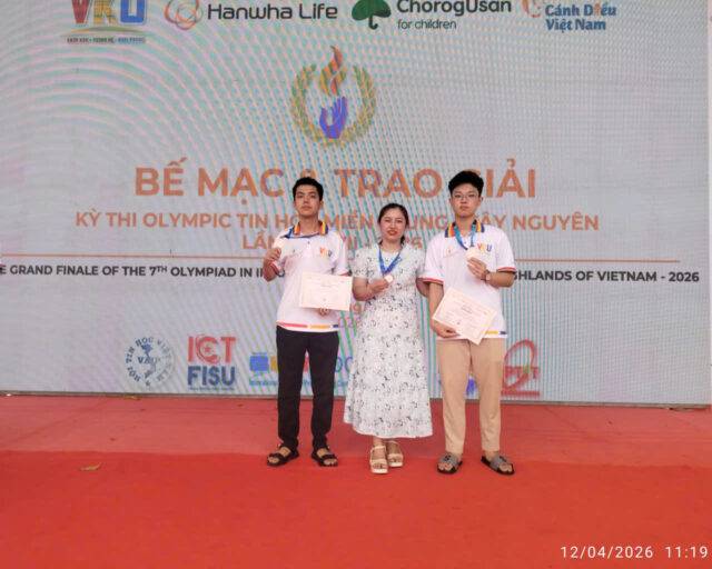 Chúc mừng thành tích tại Kỳ thi Olympic Tin học Miền Trung – Tây Nguyên lần thứ VII năm 2026