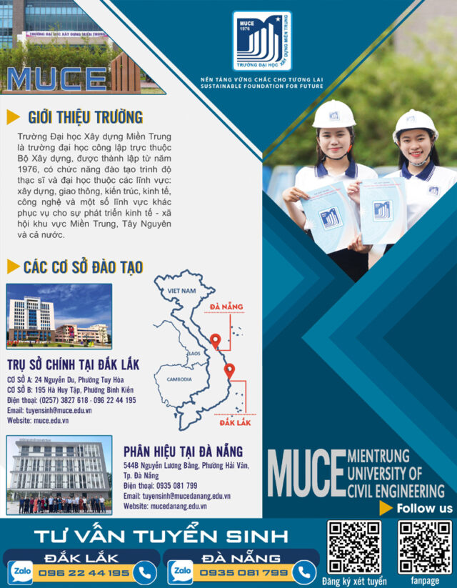 Giới thiệu thông tin tuyển sinh Trường Đại học Xây dựng Miền Trung XDT năm 2026