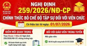 Nghị định 259/2026/NĐ-CP quy định về tuyển dụng, sử dụng và quản lý viên chức