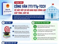 Công văn số 777/TTg-TCCV về sắp xếp cơ sở giáo dục mầm non, phố thông, thường xuyên, giáo dục nghể nghiệp công lập cấp tỉnh, cấp xã
