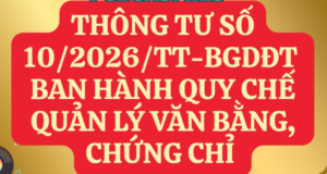Thông tư số 10/2026/TT-BGDĐT ban hành Quy chế văn bằng, chứng chỉ