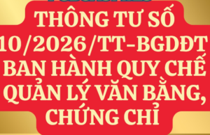Thông tư số 10/2026/TT-BGDĐT ban hành Quy chế văn bằng, chứng chỉ