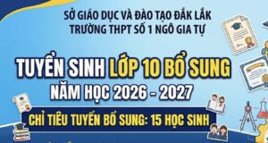 Thông báo về việc tuyển sinh bổ sung vào lớp 10 năm học 2026–2027