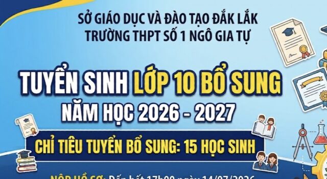 Thông báo về việc tuyển sinh bổ sung vào lớp 10 năm học 2026–2027