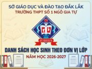 Danh sách học sinh theo đơn vị lớp năm học 2026-2027