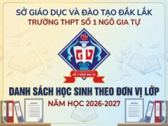 Danh sách học sinh theo đơn vị lớp năm học 2026-2027