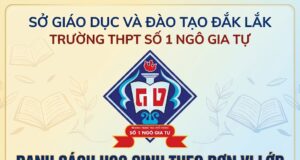 Danh sách học sinh theo đơn vị lớp năm học 2026-2027