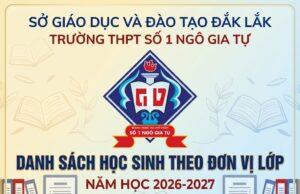 Danh sách học sinh theo đơn vị lớp năm học 2026-2027