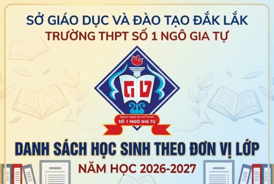 Danh sách học sinh theo đơn vị lớp năm học 2026-2027
