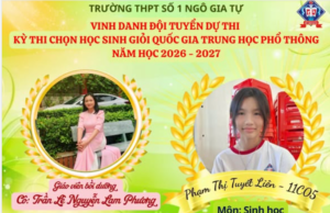 Trường THPT số 1 Ngô Gia Tự: 03 học sinh xuất sắc góp mặt trong Đội tuyển học sinh giỏi Quốc gia